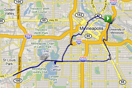 Biking Trip Map for 6/2/2007