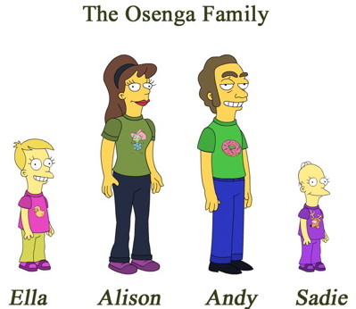 The Osenga Family as Simpsons Characters