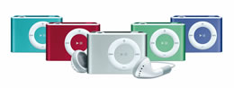 iPod shuffles in all their bland colors